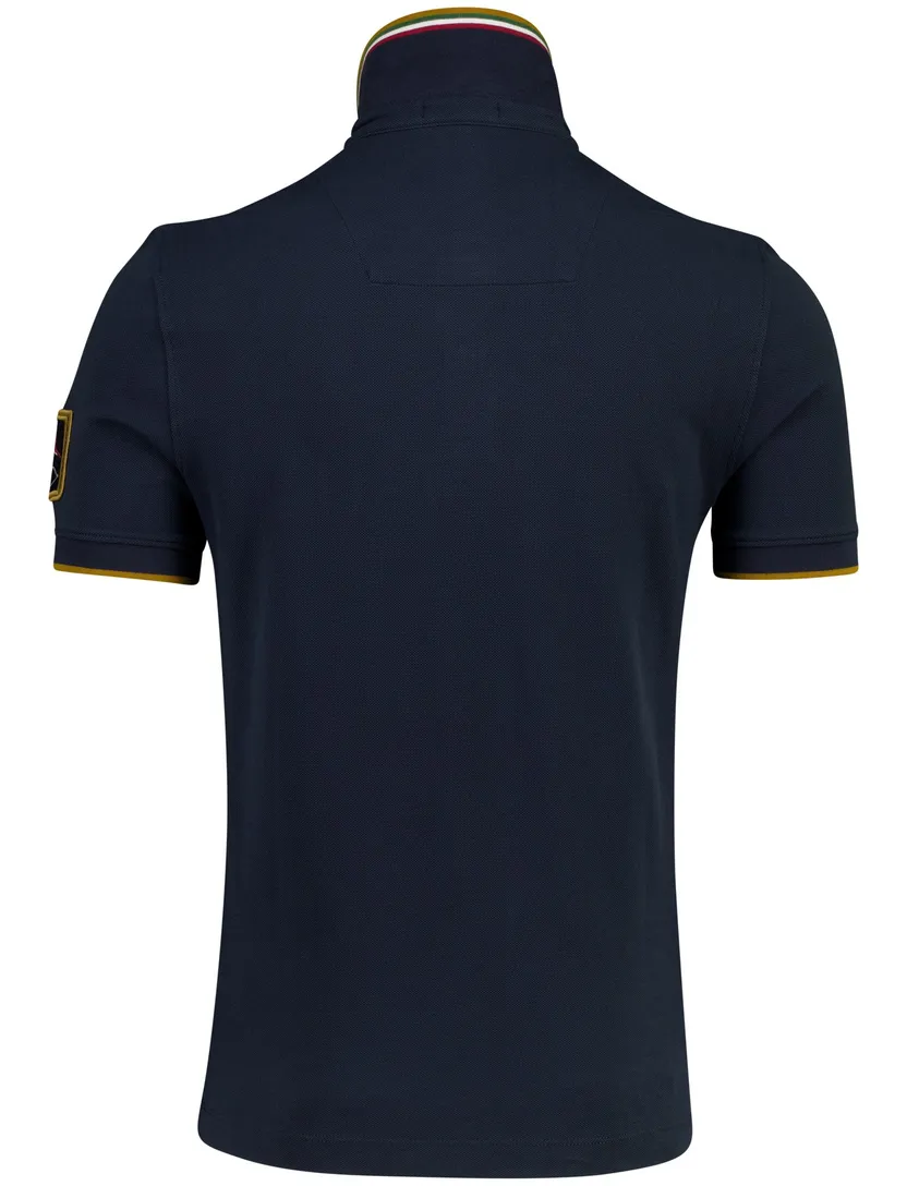 Poloshirt aeronautica normale fit met opdruk donkerblauw