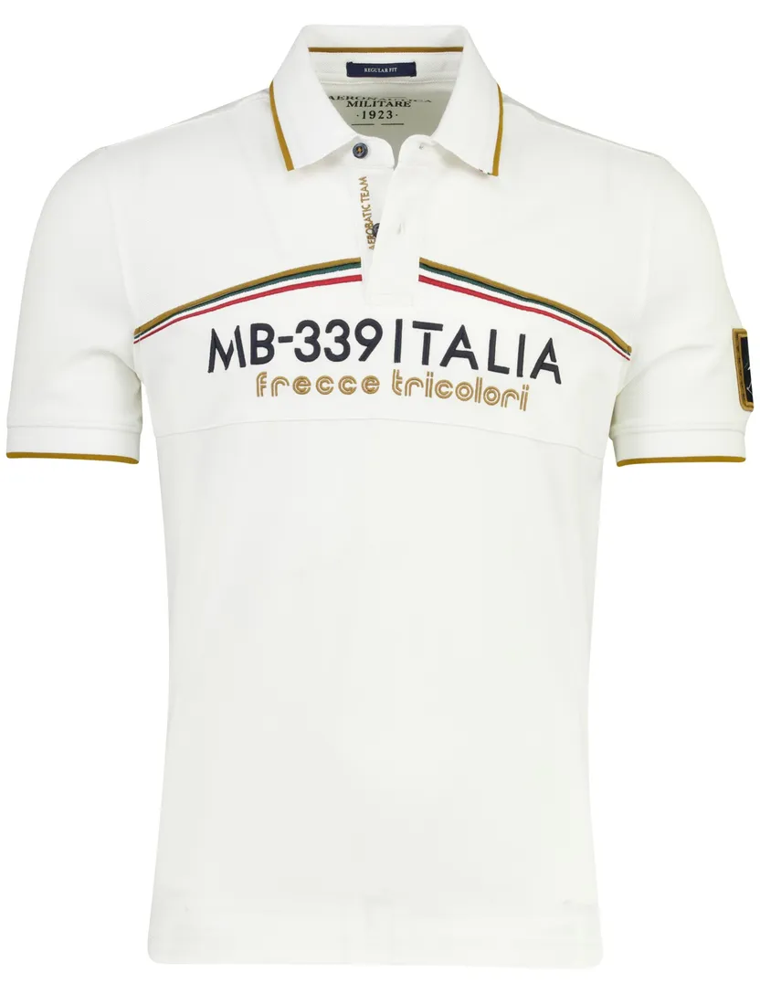 Poloshirt wit Aeronautica normale fit 2-knoops