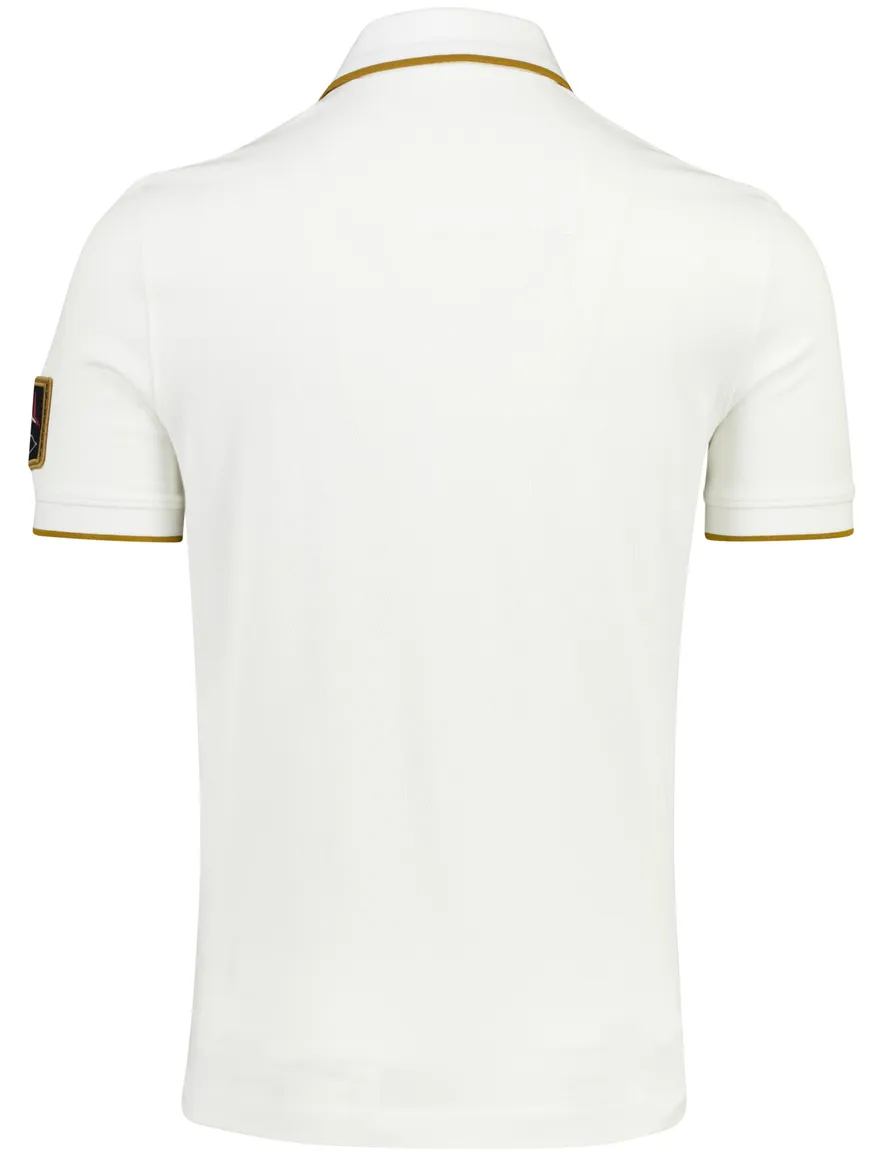 Wit poloshirt Aeronautica met opdruk 2-knoops