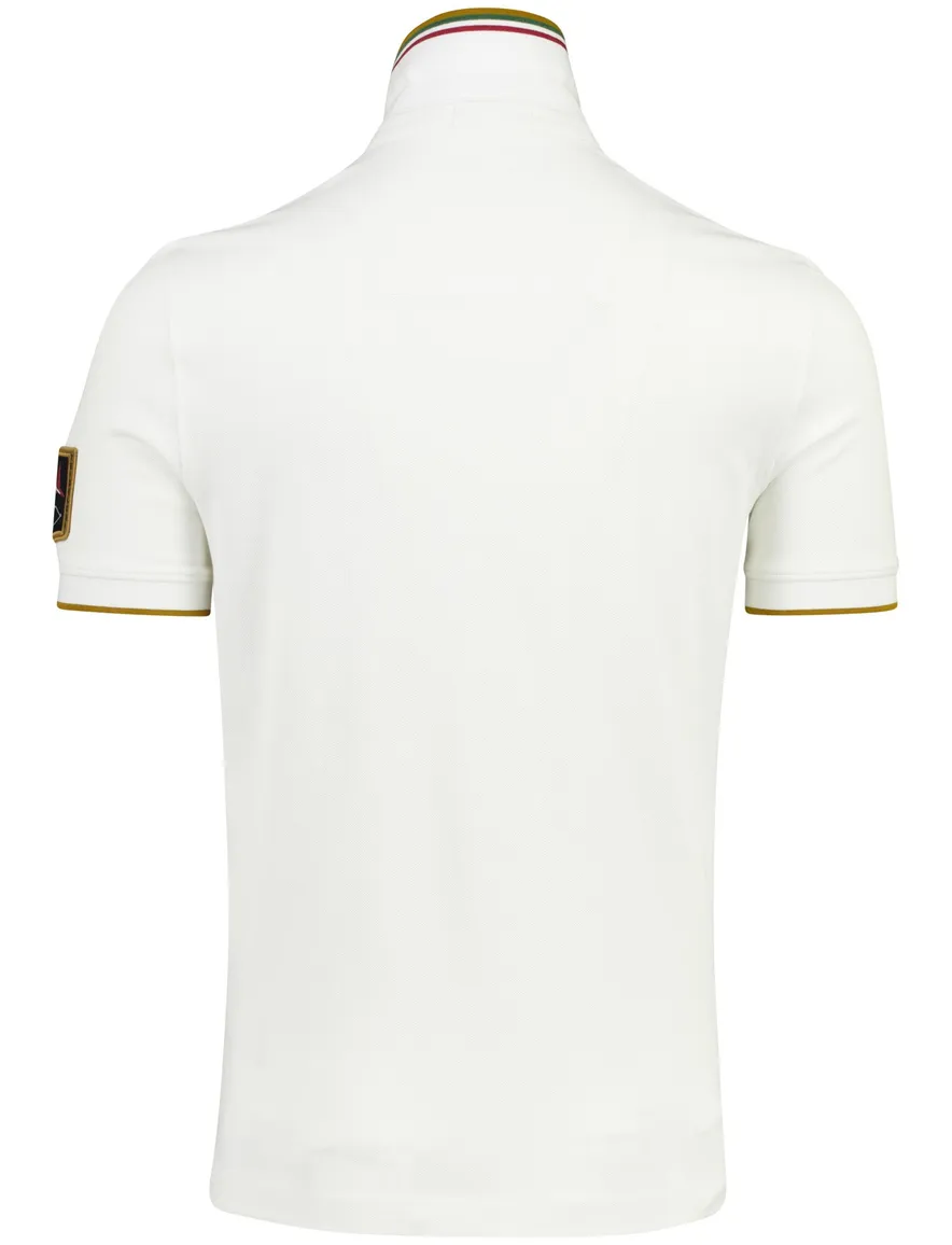 Wit poloshirt Aeronautica met opdruk 2-knoops