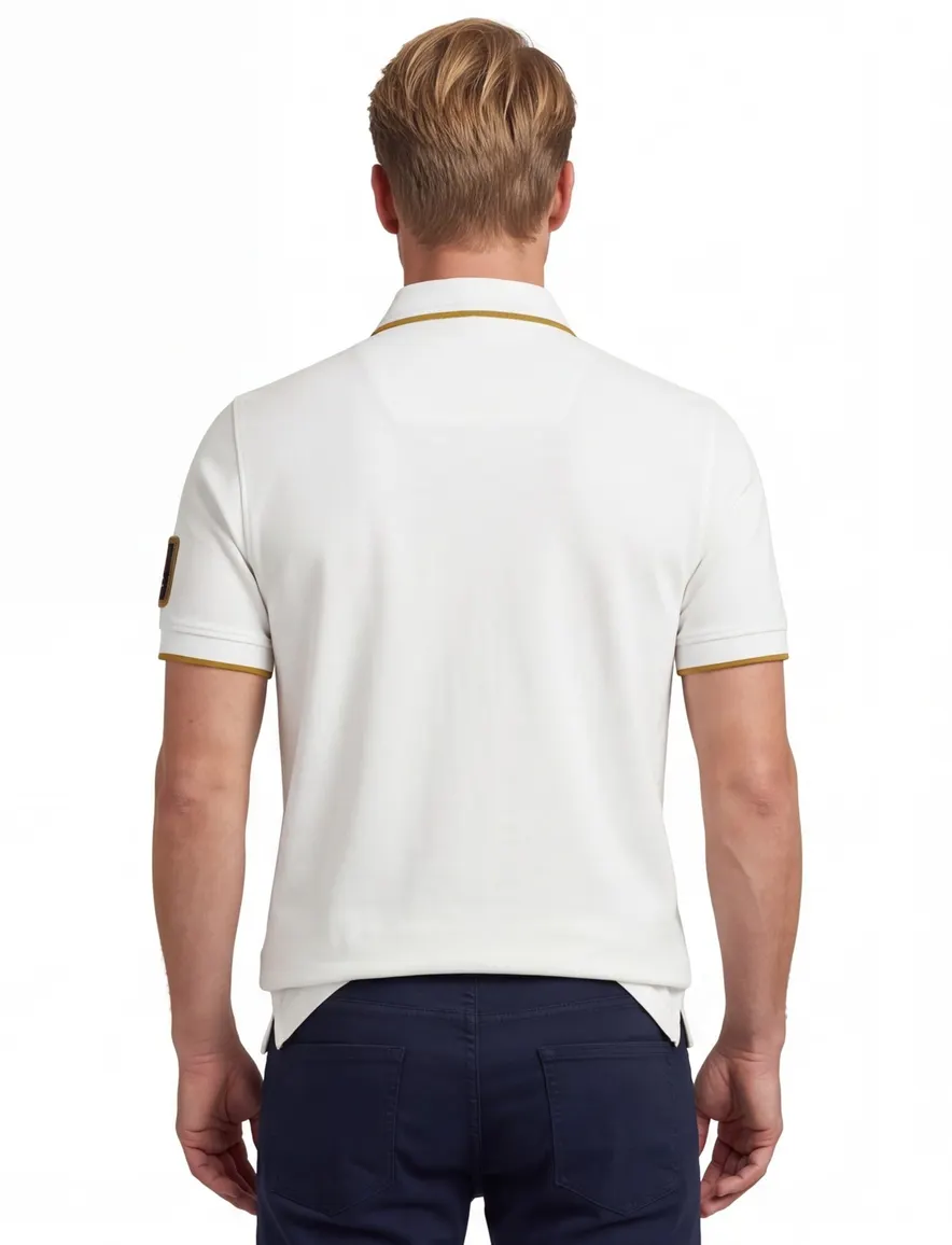 Aeronautica polo wit met opdruk normale fit