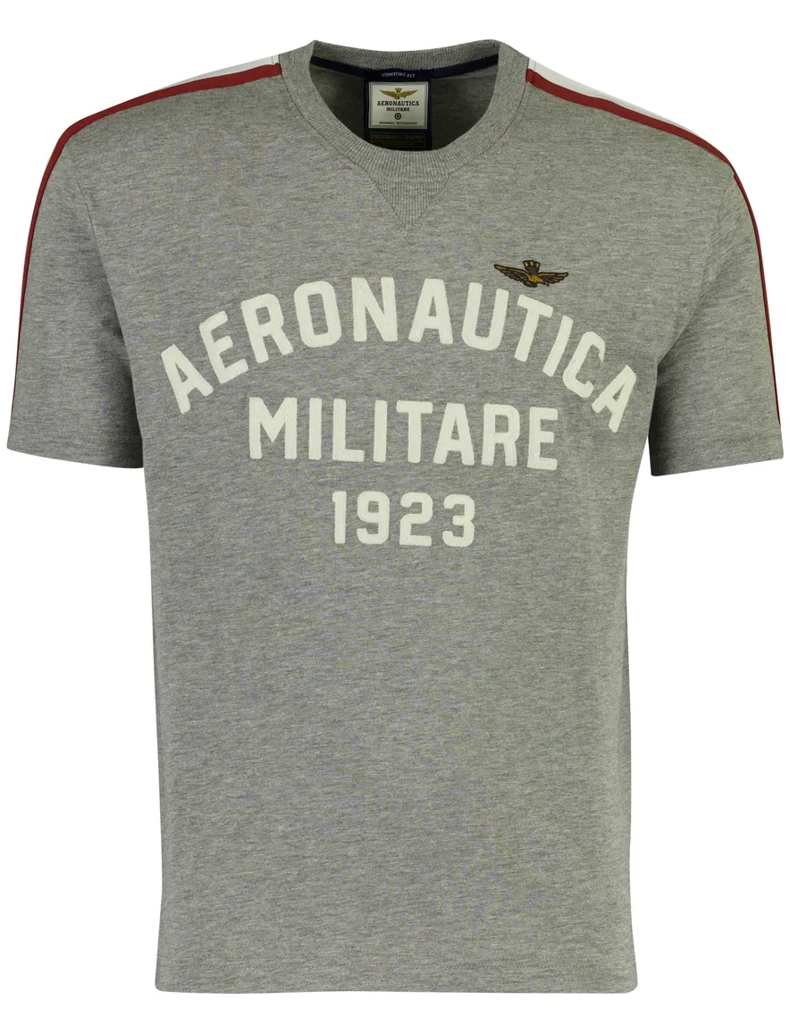 Aeronautica Militaire comfort fit t-shirt grijs tekst opdruk