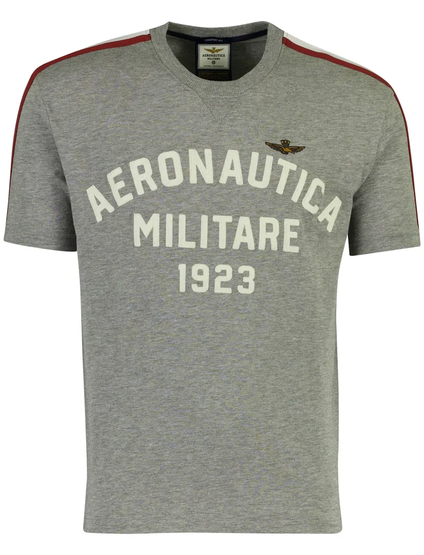 T-shirt Aeronautica Militaire comfort fit grijs opdruk