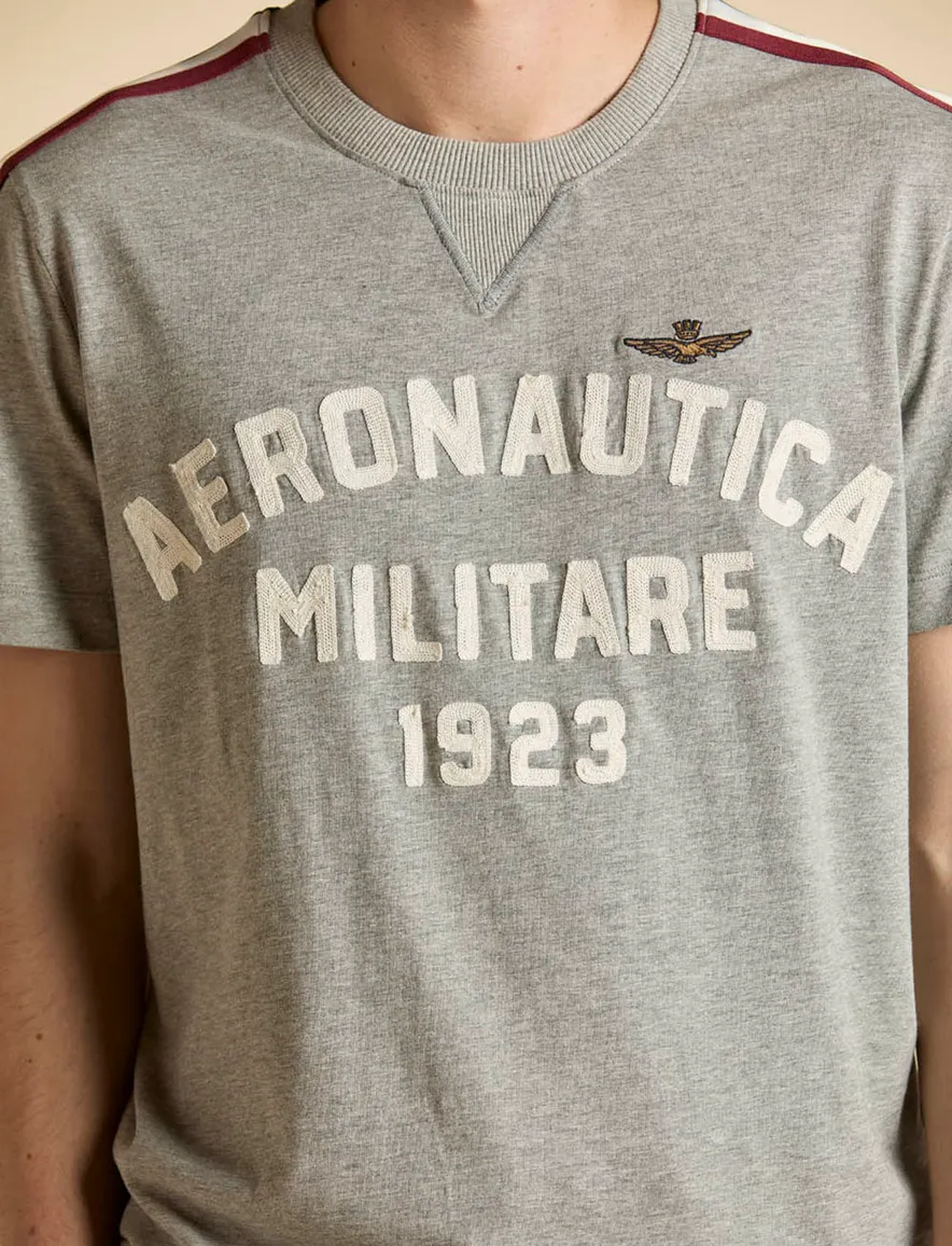 Aeronautica Militaire comfort fit t-shirt grijs tekst opdruk