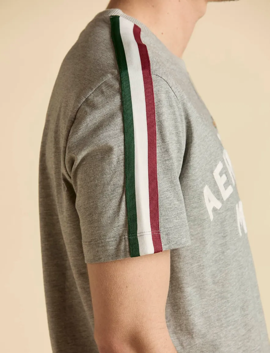 Aeronautica Militaire comfort fit t-shirt grijs tekst opdruk
