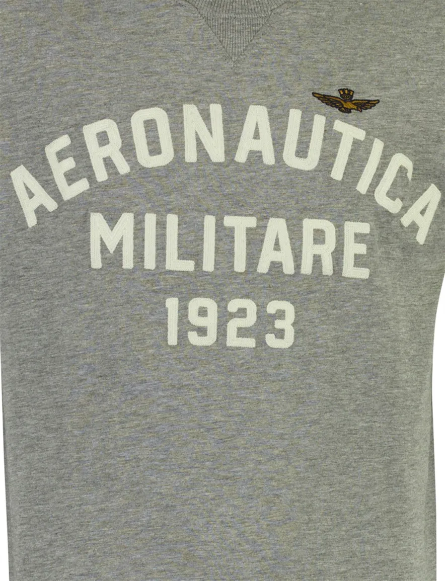 Aeronautica Militaire comfort fit t-shirt grijs tekst opdruk