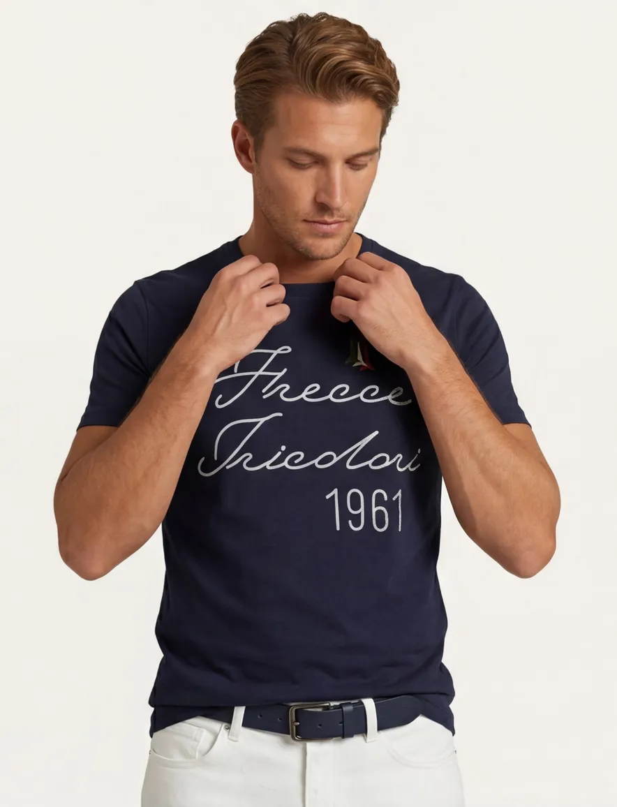 Aeronautica Militaire t-shirt met print donkerblauw