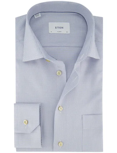 Eton Overhemd geprint lichtblauw Eton Classic Fit lange mouw