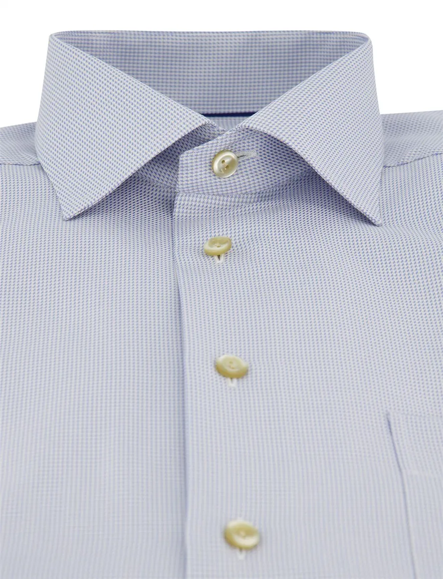 Lichtblauw overhemd Eton Classic Fit met borstzak