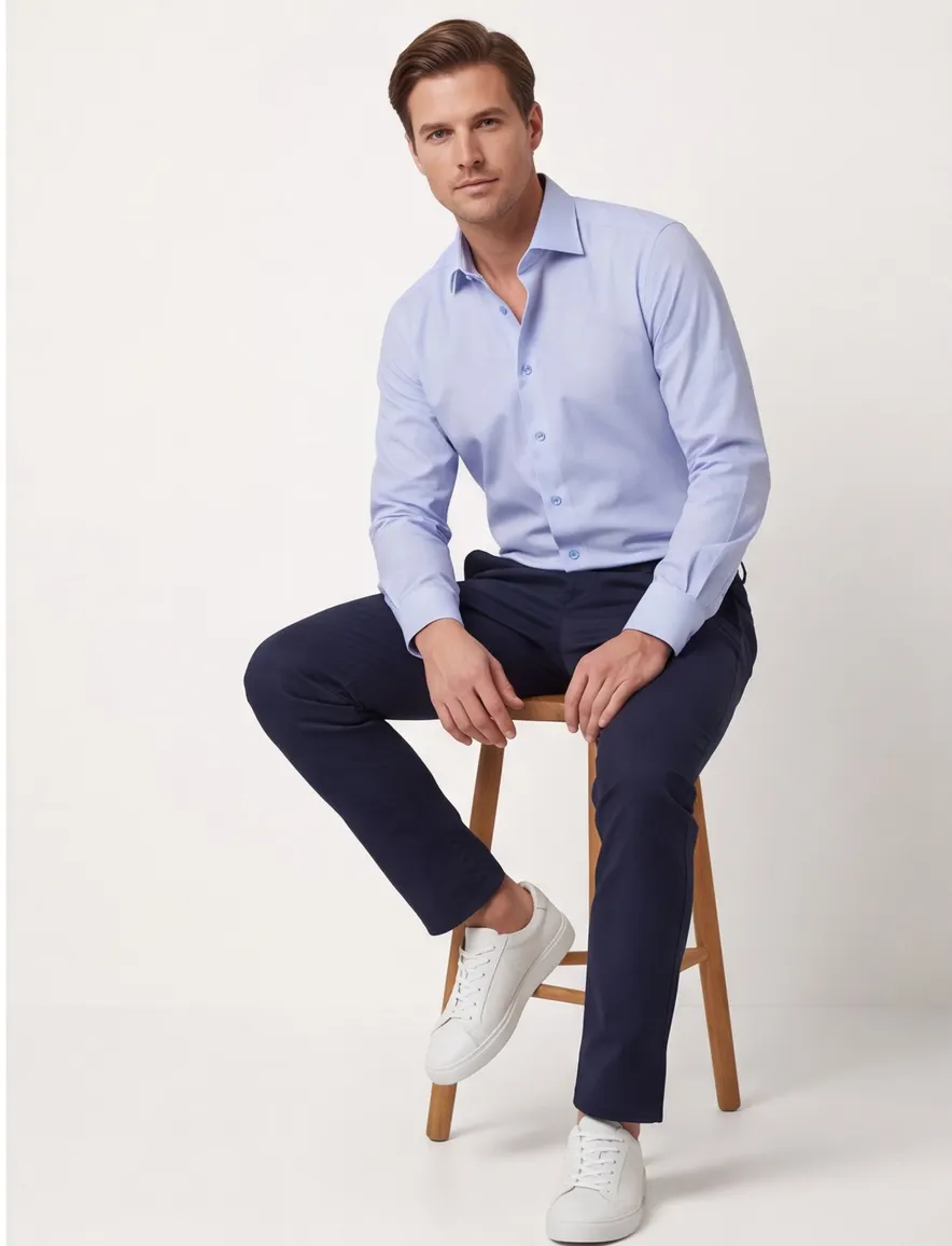 Eton overhemd lichtblauw Classic Fit lange mouw