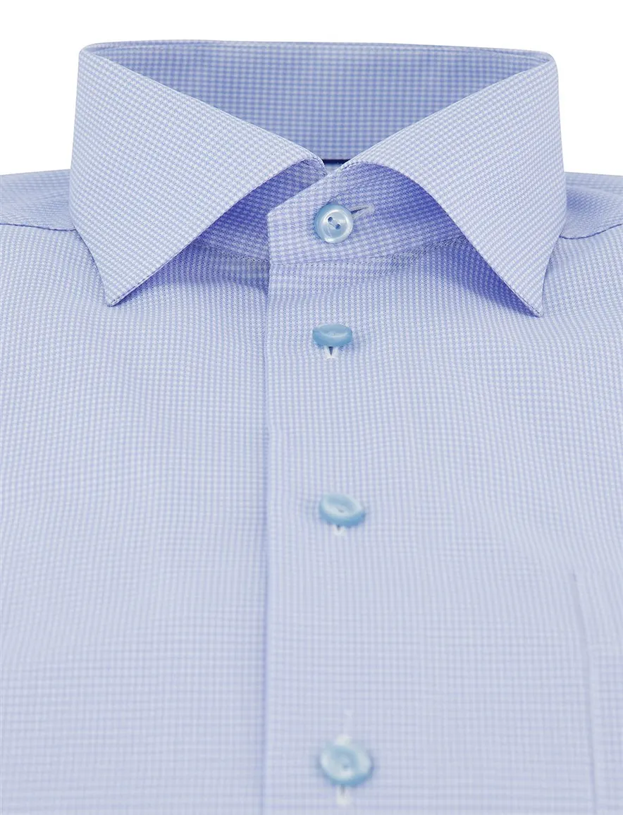 Eton overhemd Classic Fit lichtblauw met borstzak
