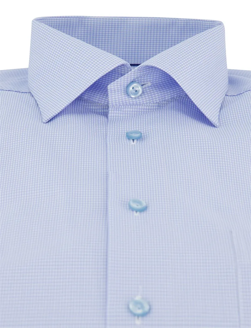 Overhemd Eton lichtblauw Classic Fit met borstzak