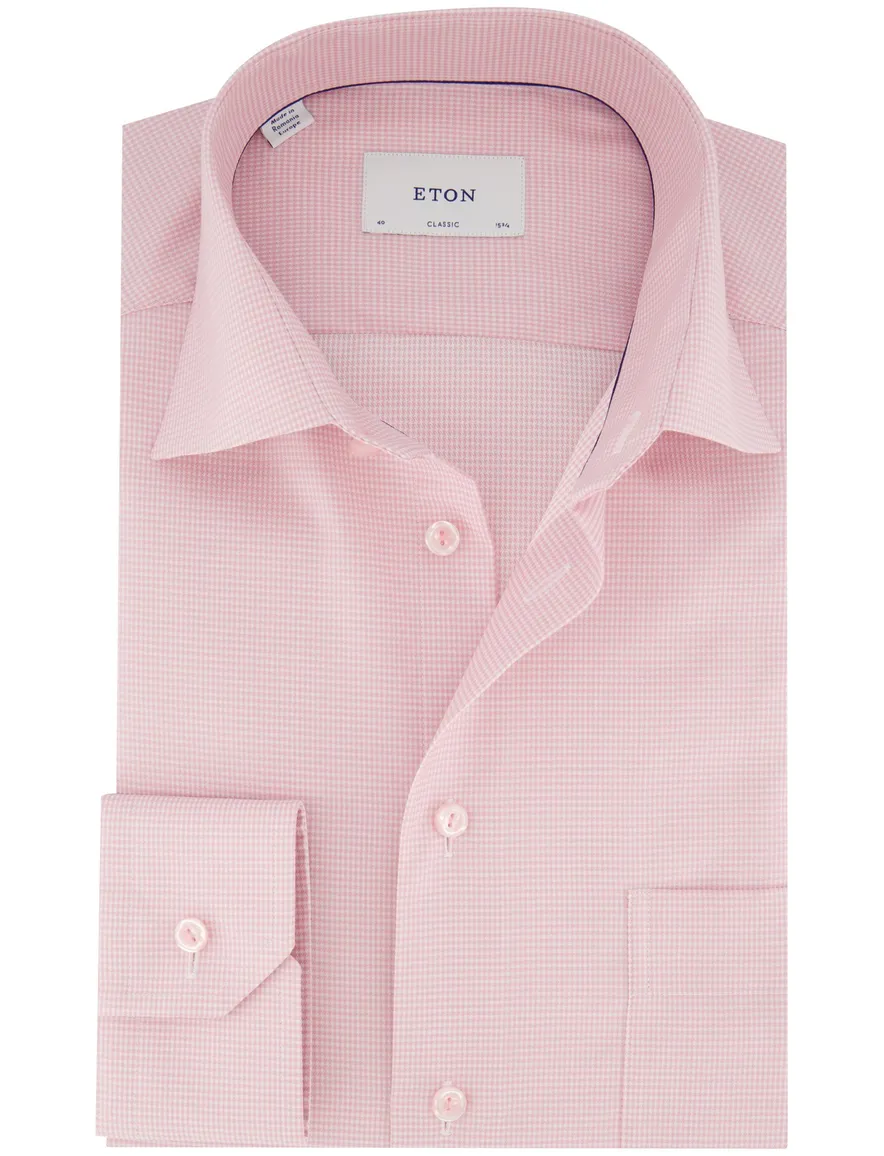 roze overhemd Eton Classic Fit borstzak