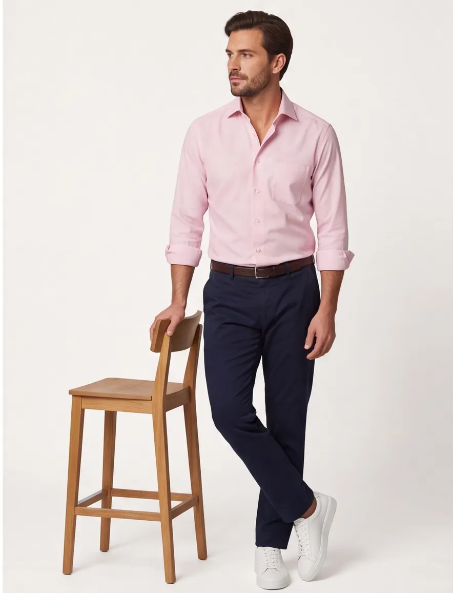 roze overhemd Eton Classic Fit borstzak