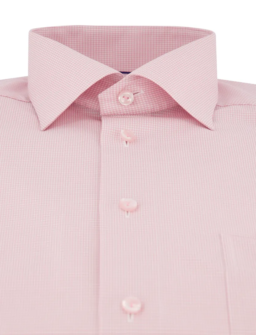 overhemd Eton roze Classic Fit borstzak semi-wide spread