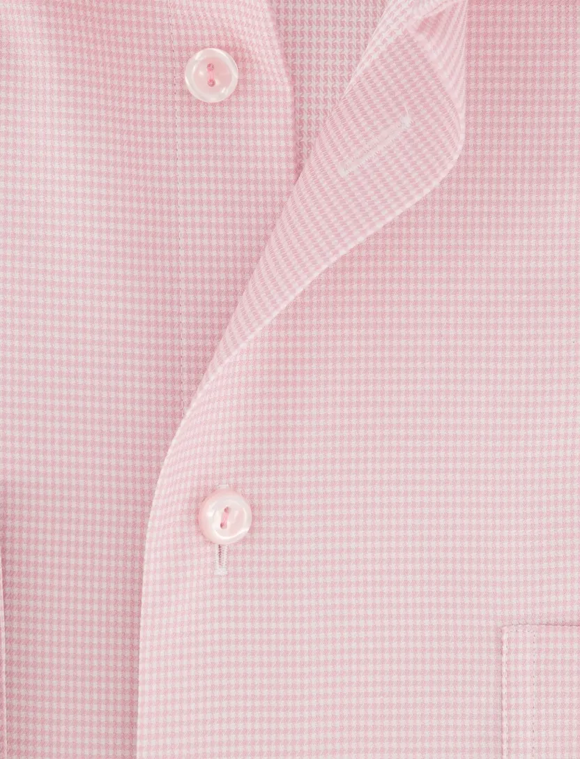 overhemd Eton roze Classic Fit borstzak semi-wide spread