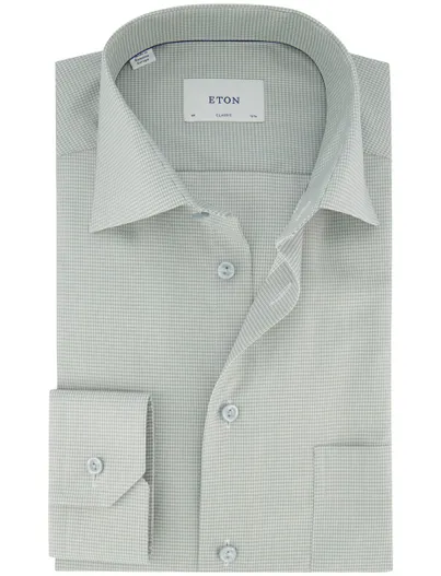 Eton Eton Classic Fit business overhemd groen