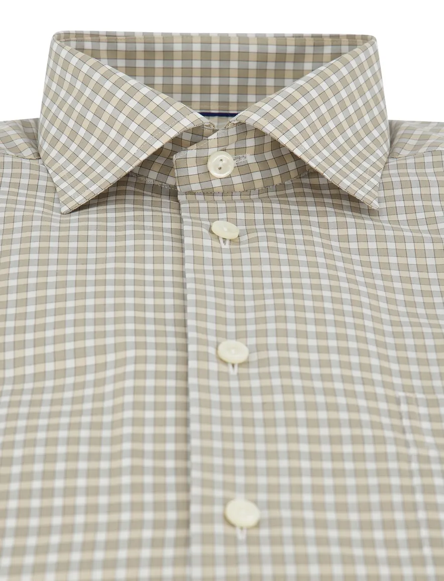 Eton Classic overhemd beige geruit
