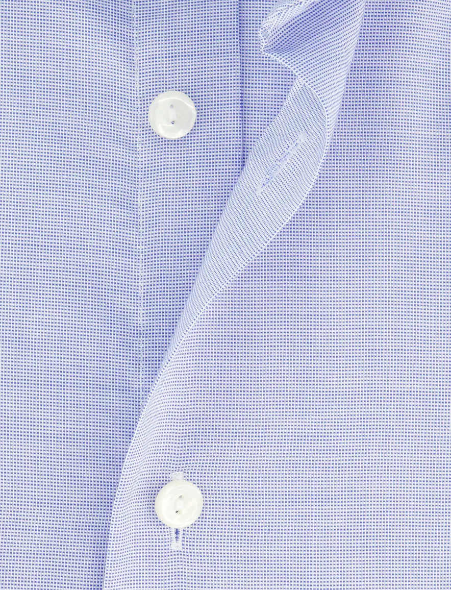 Overhemd lichtblauw contemporary Eton strijkvrij wide collar