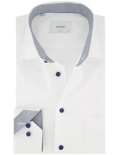 Eton Eton classic fit overhemd strijkvrij lange mouw wit