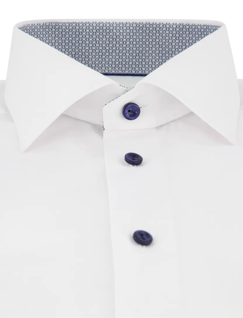Wit overhemd Eton classic fit lange mouw strijkvrij