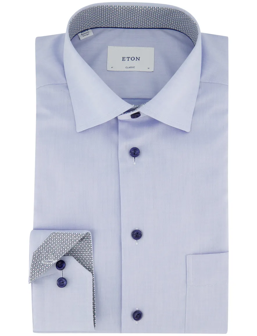 Eton overhemd lichtblauw Signature Twill