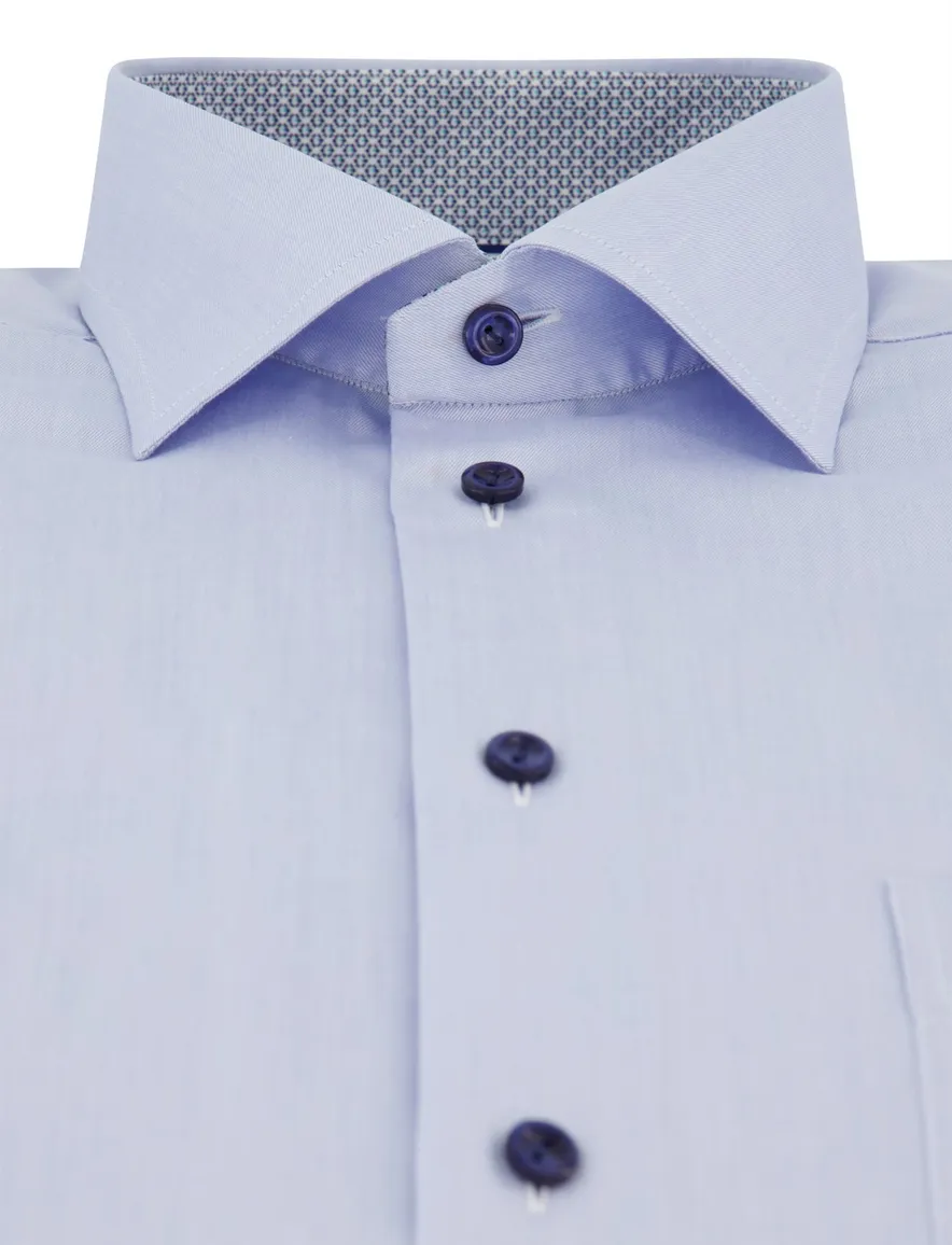 Eton Classic Fit overhemd lichtblauw gemêleerd