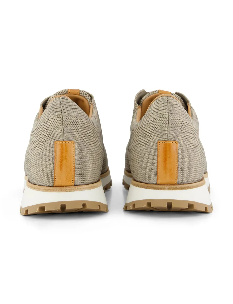 Rehab nette sneaker beige textiel witte zool