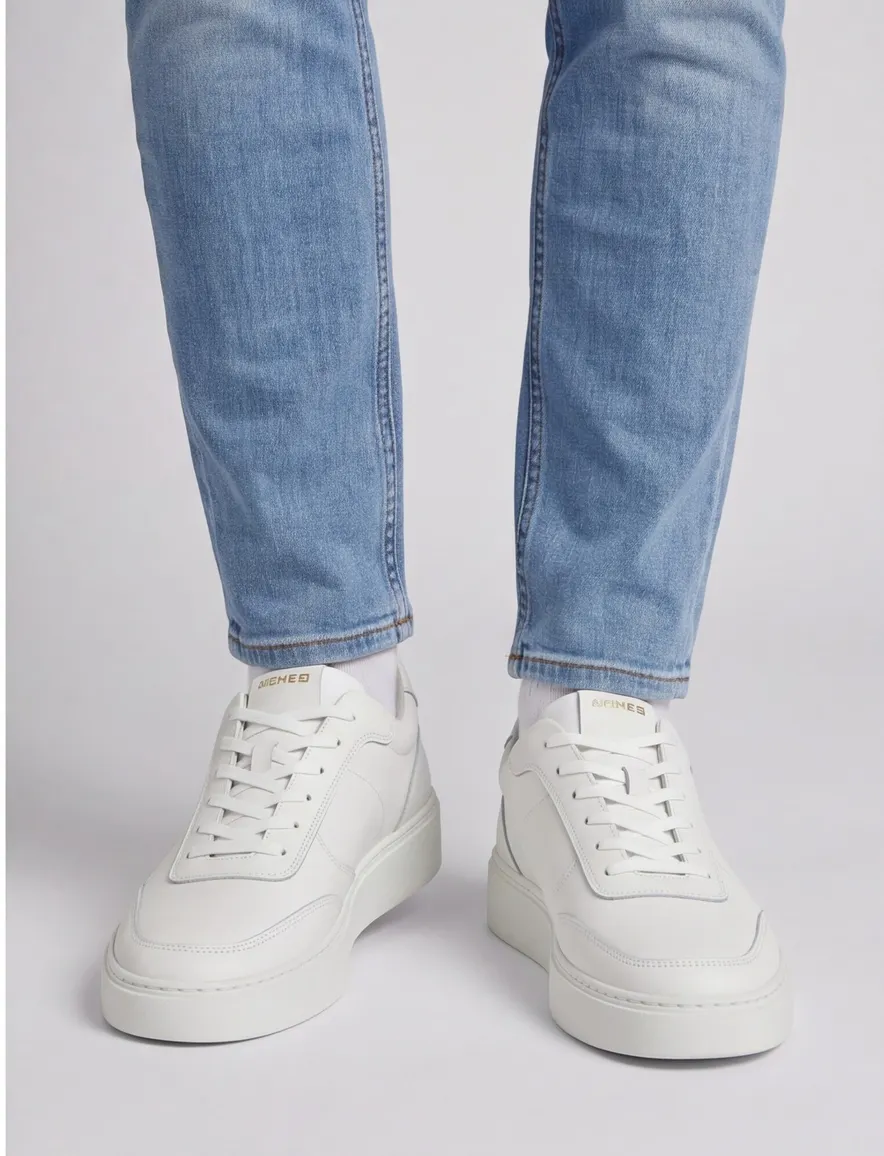 Rehab sneakers wit leer