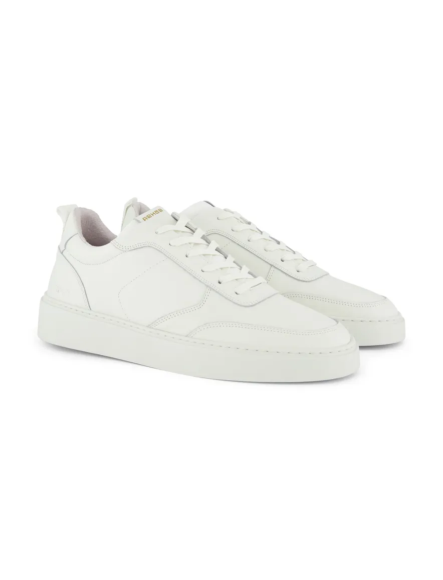 Rehab sneaker wit glad leer met rubbere zool