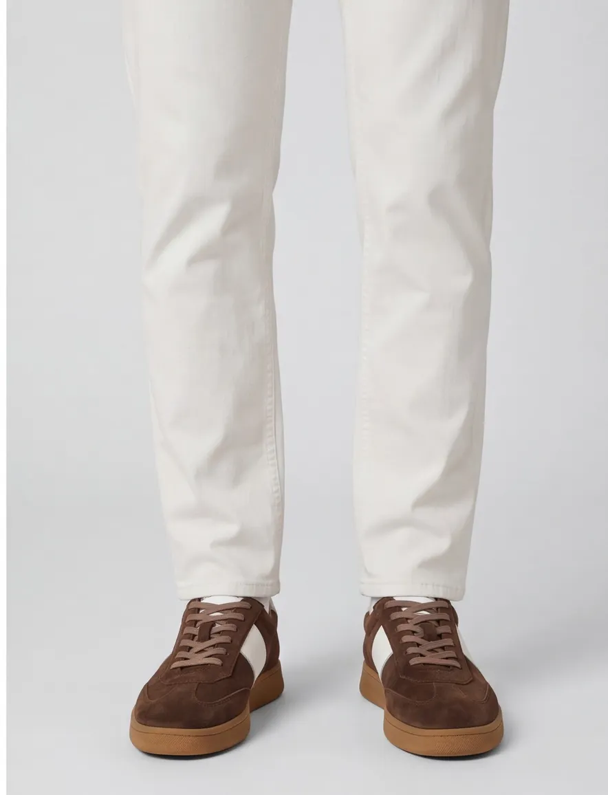 Rehab sneakers bruin witte streep