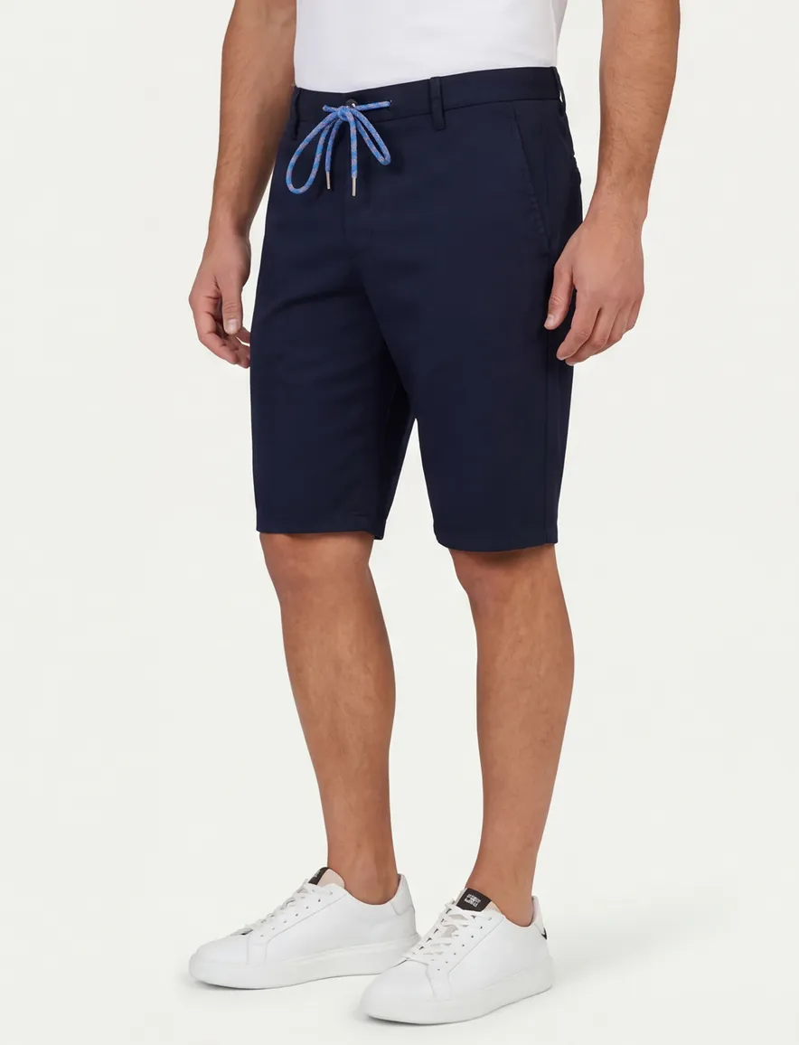 donkerblauwe bermuda Alberto Jump elastische band
