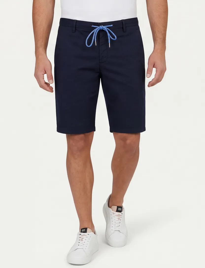 bermuda Alberto Jump slim fit donkerblauw