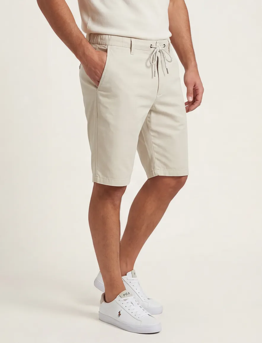beige bermuda Alberto slim fit elastische band