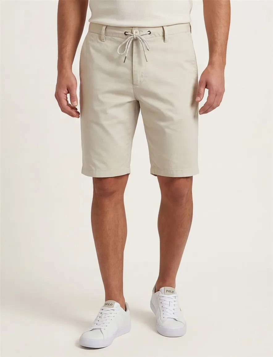 beige bermuda Alberto slim fit elastische band