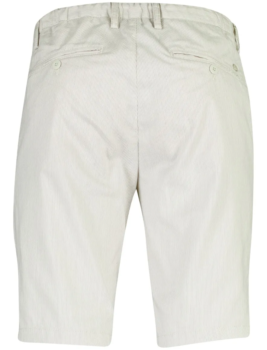Shorts Alberto beige wit gestreept katoen elastische band