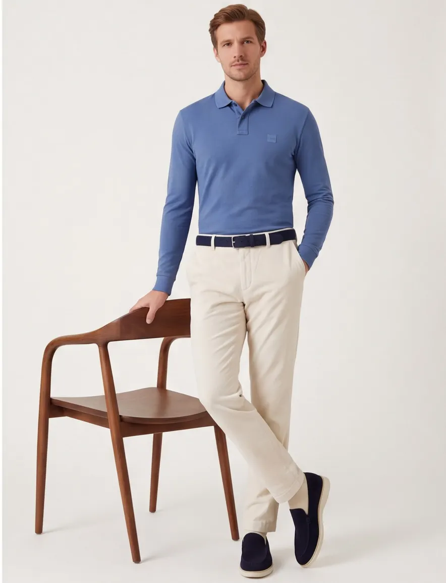 Slim fit Alberto jump chino met elastische band beige