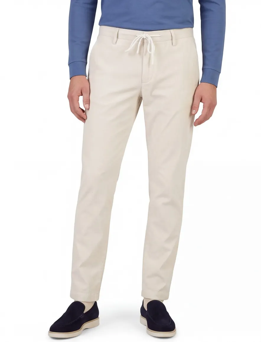 Slim fit Alberto jump chino met elastische band beige