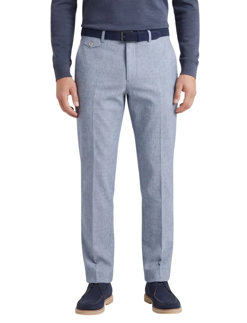 Pantalon Alberto chino lichtblauw slim fit