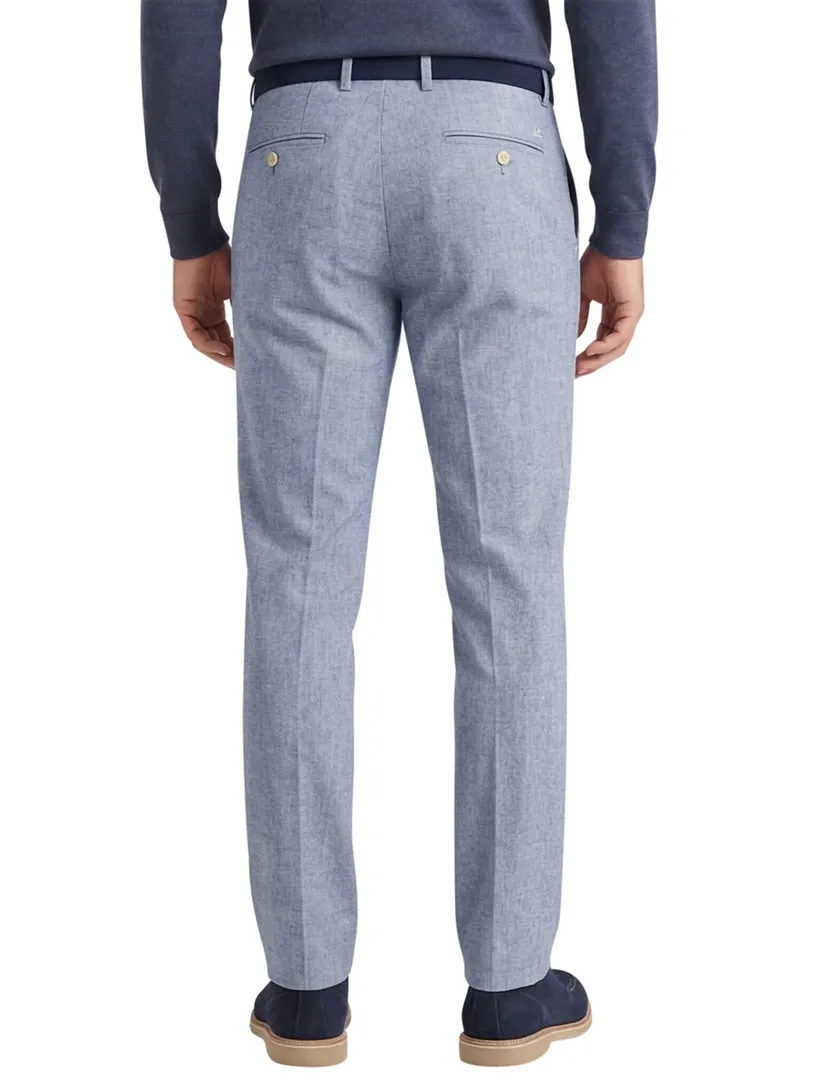 Pantalon Alberto chino lichtblauw slim fit