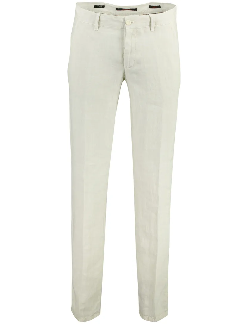 Chino Alberto lou linnen creme regular fit