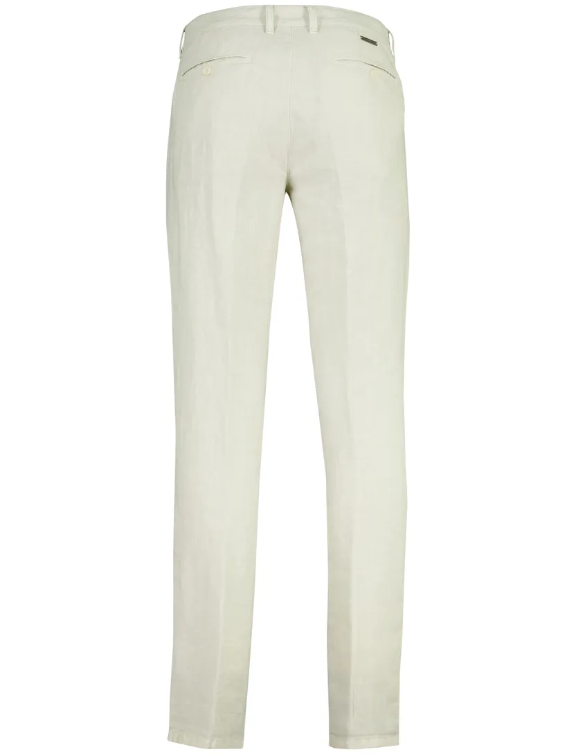 Chino Alberto lou linnen creme regular fit