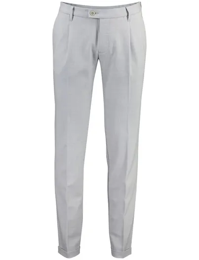 Alberto Alberto barista flatfront pantalon grijs slim fit wol