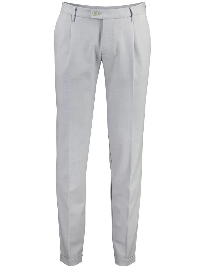 Pantalon flatfront Alberto grijs wol slim fit