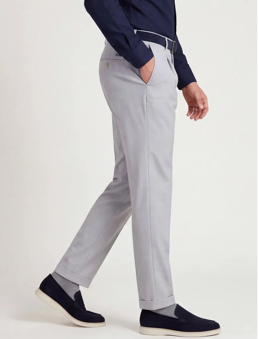 Alberto flatfront pantalon grijs tapered fit