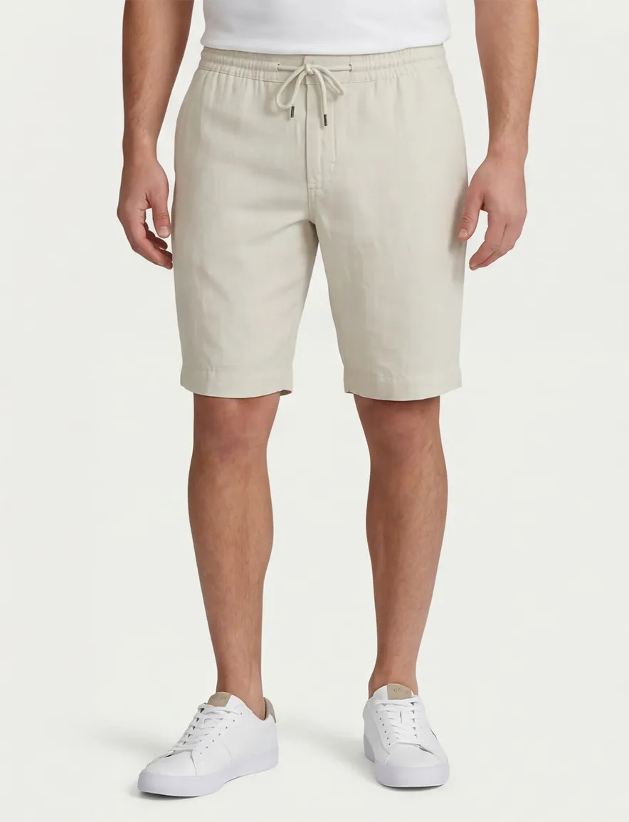 beige bermuda Alberto normale fit linnen normale fit