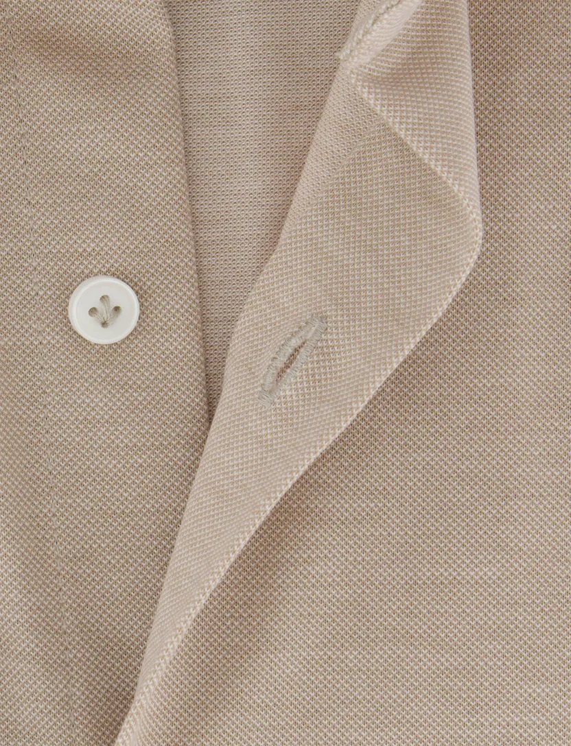 overhemd Cavallaro beige slim fit cutaway boord jersey