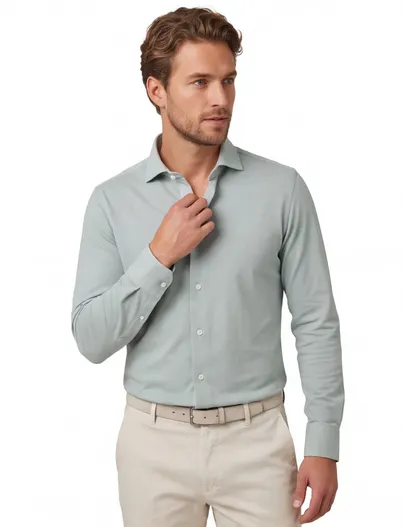 Cavallaro Jersey overhemd lichtgroen Cavallaro