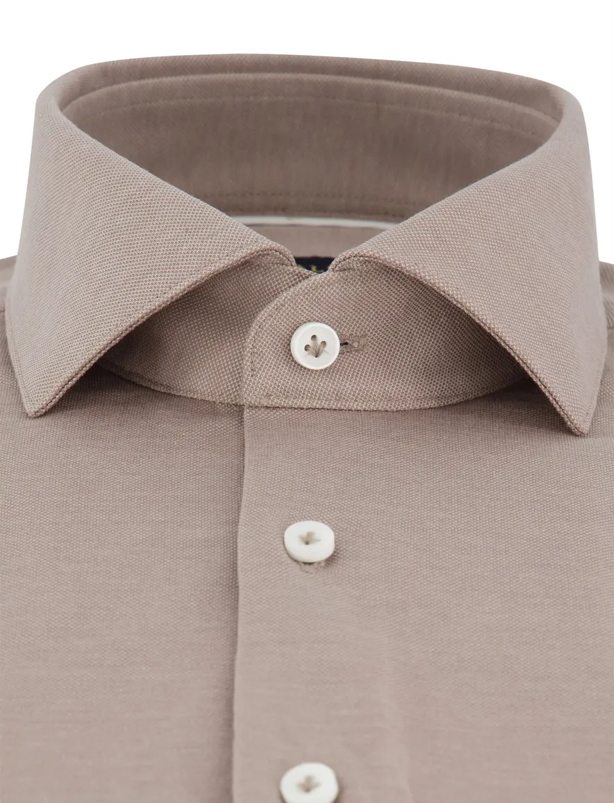 Cavallaro Ancona overhemd taupe jersey