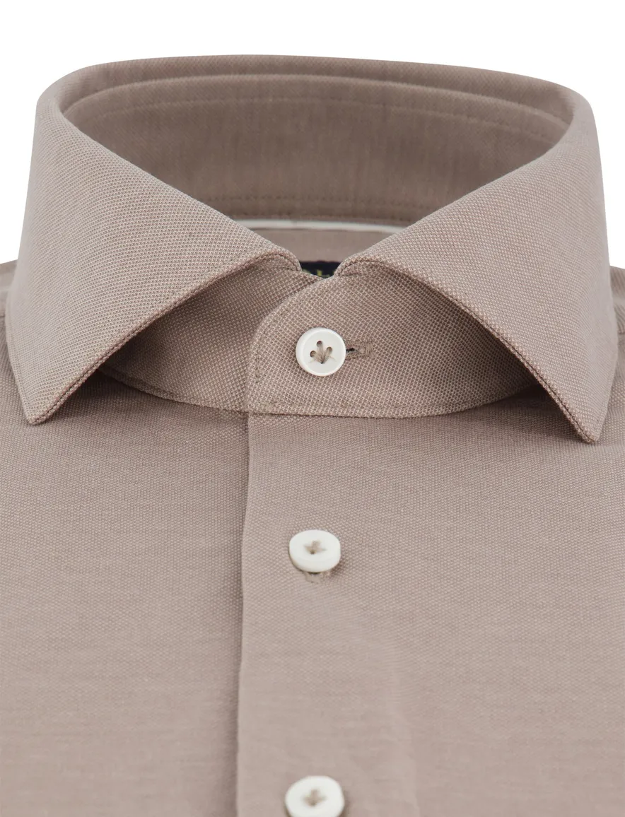 Cavallaro jersey overhemd beige katoen